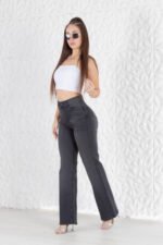 JEAN WIDE ELASTIZADO GRIS CON BIGOTES - Imagen 3